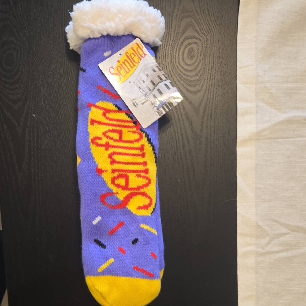 Seinfeld Blue and Yellow Cozy Socks